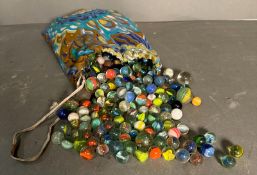 A large quantity of vintage marbles various sizes and styles