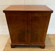 An Edwardian style media unit with inlay and brass handles (H86cm W78cm D49cm)