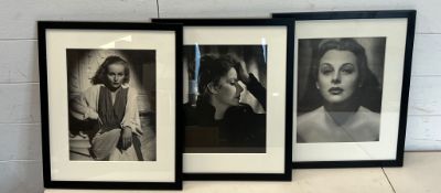 Three movie actress's prints in black and white