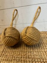 Two knotted door stops