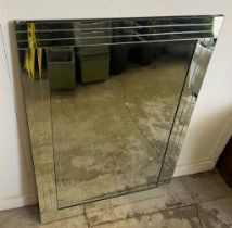 A wall mirror with mirrored frame style edge 120cm x 80cm