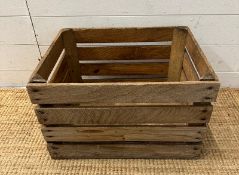 A wooden fruit crate