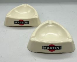 Two vintage china Martini ashtrays