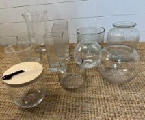 A collection of glass vases