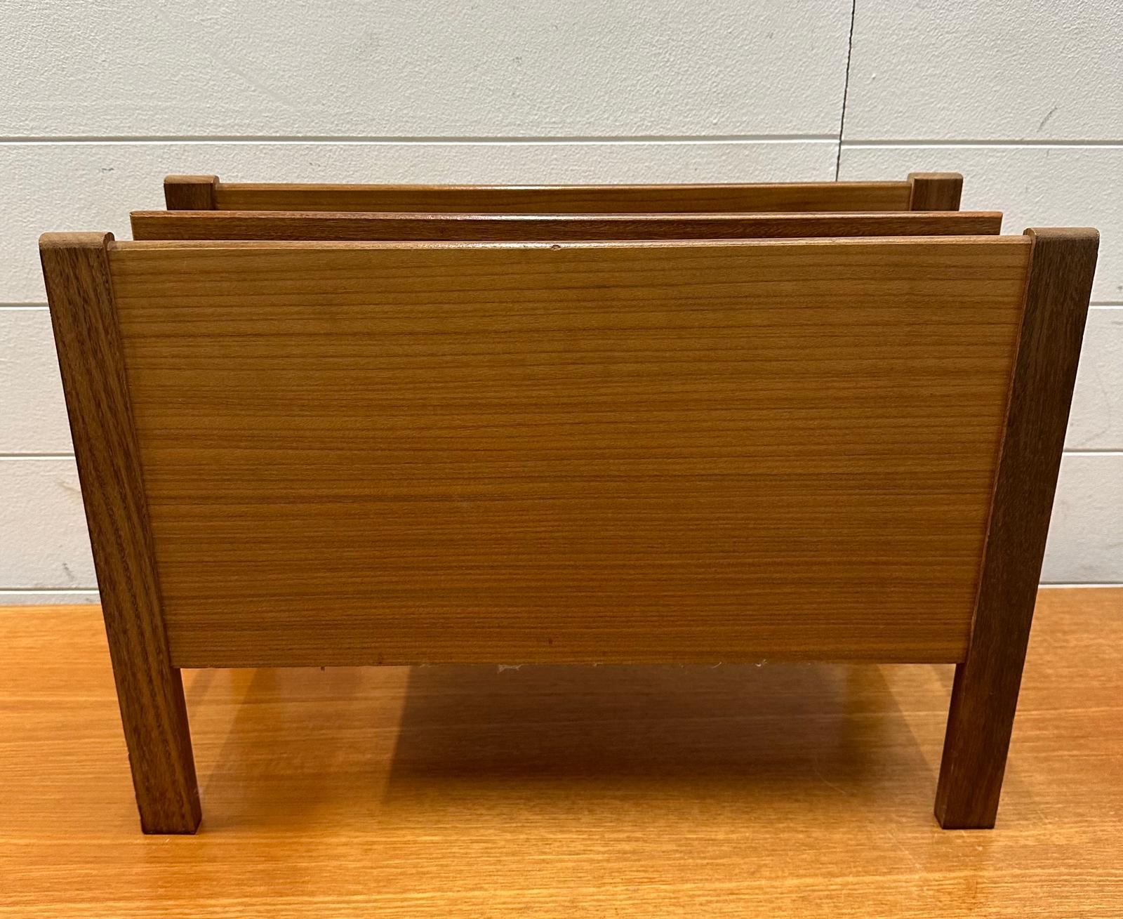 A Mid Century two compartment teak magazine rack - Image 2 of 2