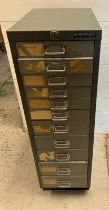 A tall Bisley filing metal cabinet (H94cm W41cm D28ccm)