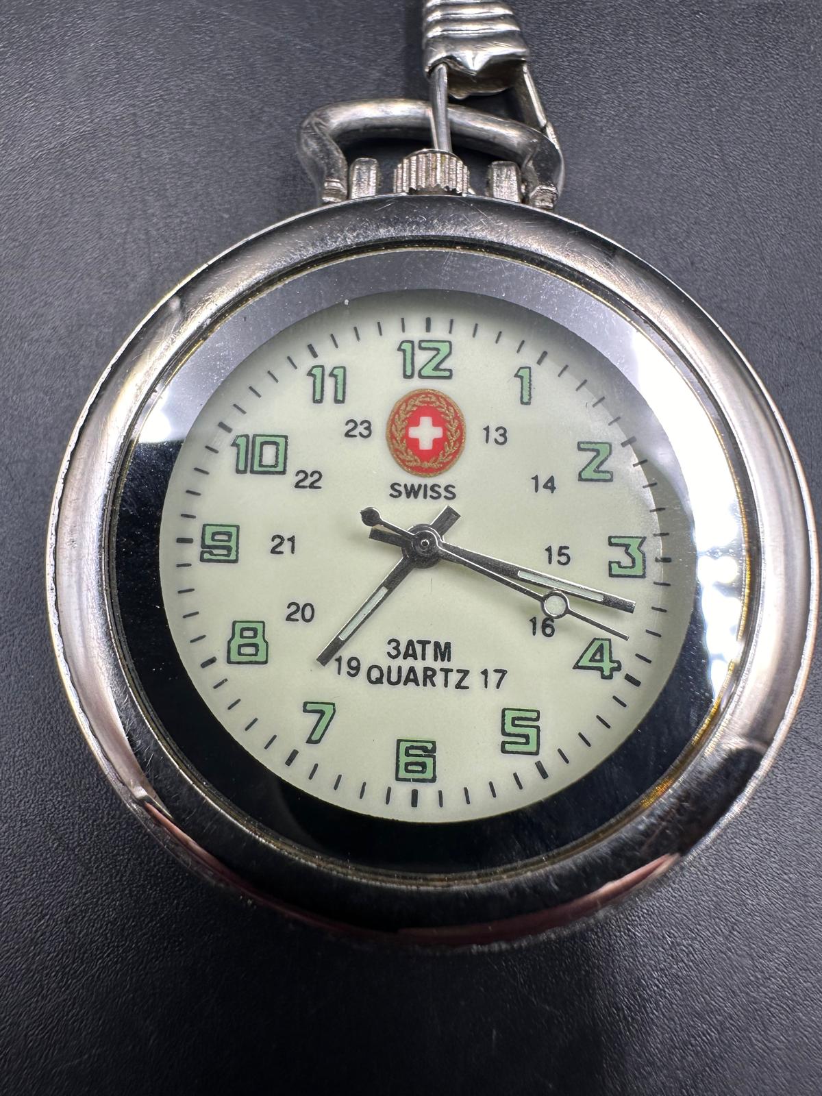 A Swizz Army pocket watch in leather carry case. - Image 2 of 4
