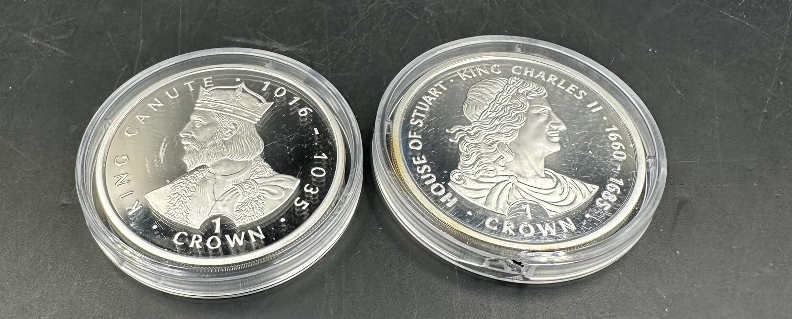 Two 1999 Gibraltar silver coins Royal themed.