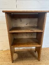A distressed pine two shelf free standing bookcase (H80cm W53cm D30cm)