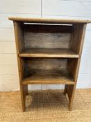 A distressed pine two shelf free standing bookcase (H80cm W53cm D30cm)
