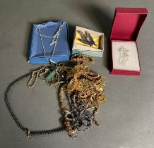 A small selection of costume jewellery, various styles.