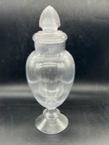 A glass apothecary jar with spiral glass lid (H34cm)