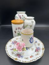 A small selection of china to include: Poole, Portmeirion, Coalport.