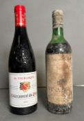 A Bottle of 2014 H Valrasque Chateauneuf-du-Pape and a bottle of Vina Eguia Rioja
