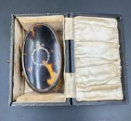 A silver and tortoiseshell brush, boxed Hallmarked for Birmingham by W G Sothers Ltd