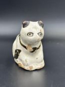 Chinese stoneware cat, possibly Qing dynasty. AF