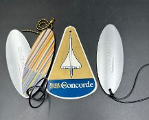 Concorde Memorabilia: A selection of three Concorde luggage labels.