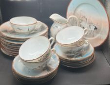 Egg shell porcelain Japanese tea set Condition Report two cups have hairline and chips, three