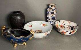 A collection of bowls and vases various markers to include Pool, Carlton Ware, Jacobean Condition