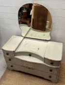 A vintage painted dressing table (H1364cm W107cm D46cm)