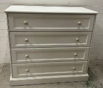 A white chest of drawers (H97cm W106cm D51cm)