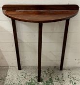 An oak Demi Lune table (W70cm D27cm)