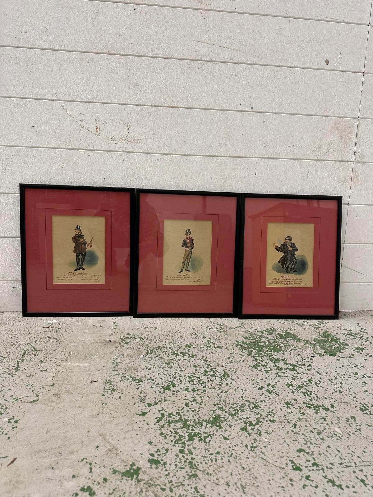 A set of three Dickens character prints by G.A Sydenham (early 20th Century) Quilp Sam Weller and Mr - Image 3 of 7