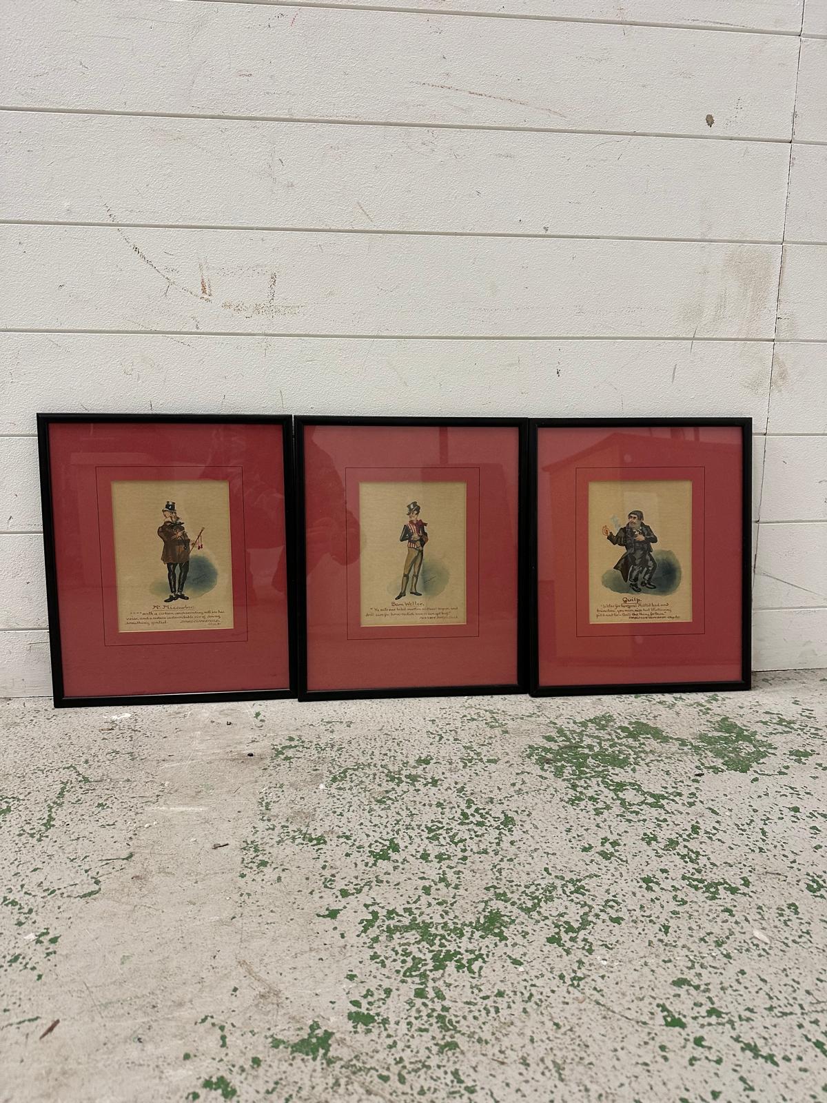 A set of three Dickens character prints by G.A Sydenham (early 20th Century) Quilp Sam Weller and Mr - Image 6 of 7