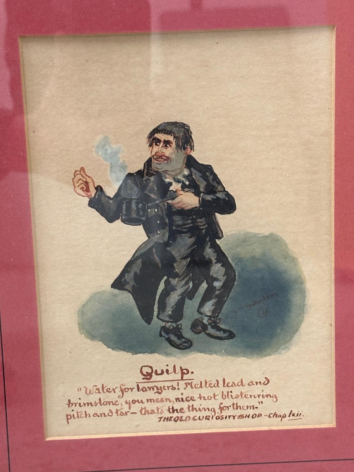 A set of three Dickens character prints by G.A Sydenham (early 20th Century) Quilp Sam Weller and Mr - Image 2 of 7