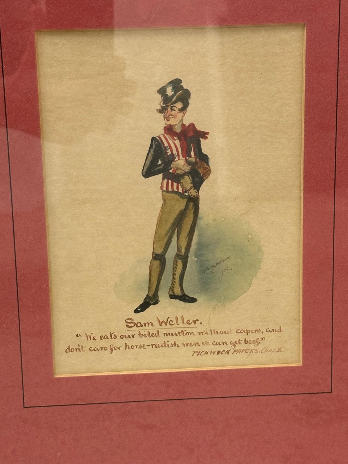 A set of three Dickens character prints by G.A Sydenham (early 20th Century) Quilp Sam Weller and Mr - Image 5 of 7