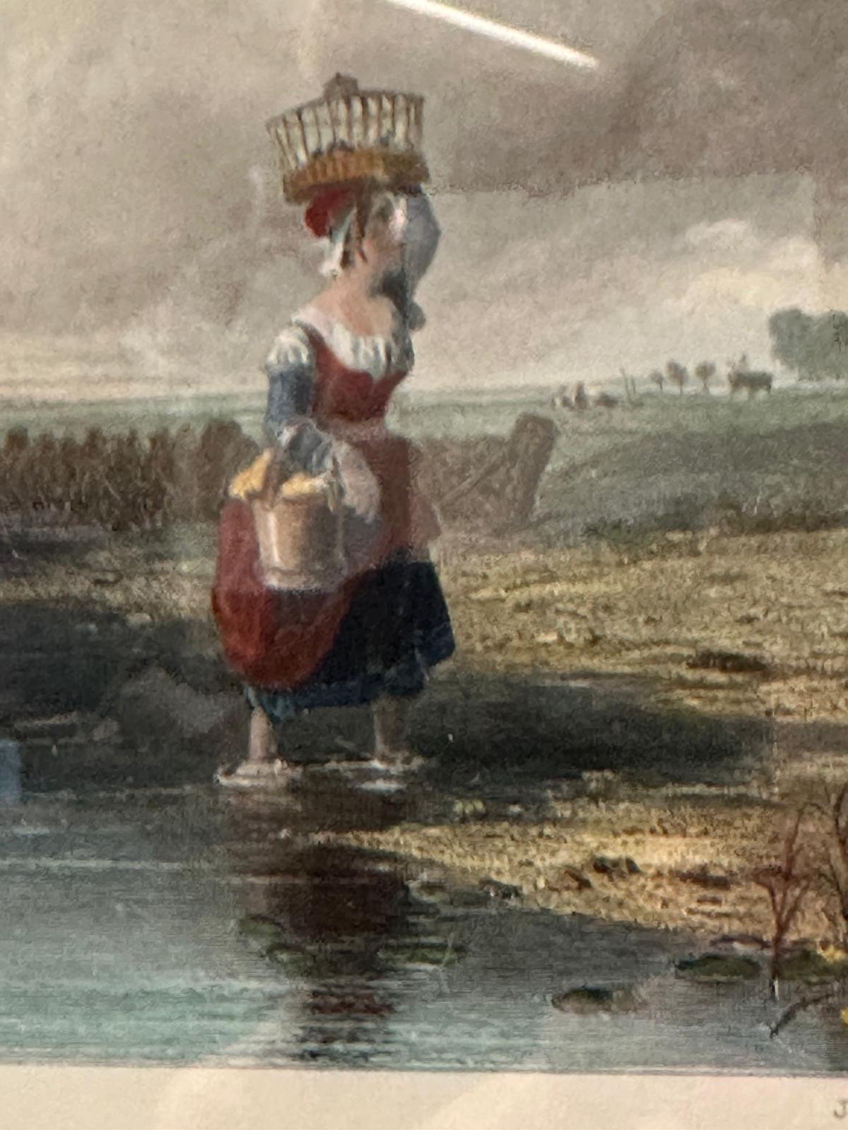 A hand coloured steel engraving titled "Crossing The Stream" by Sir AW Callcott - Image 4 of 5