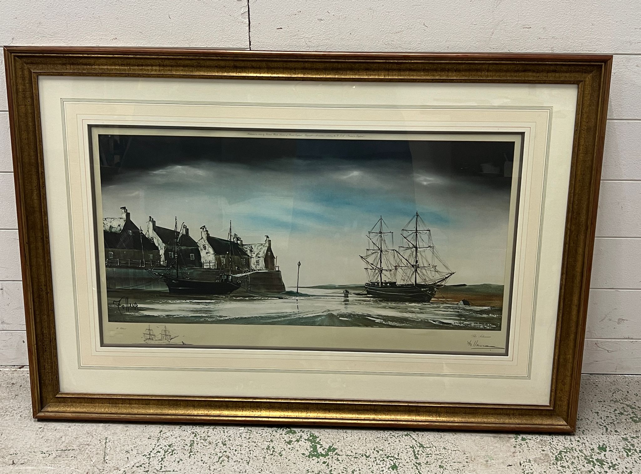 "The Schooner" signed print 112cm x 76cm