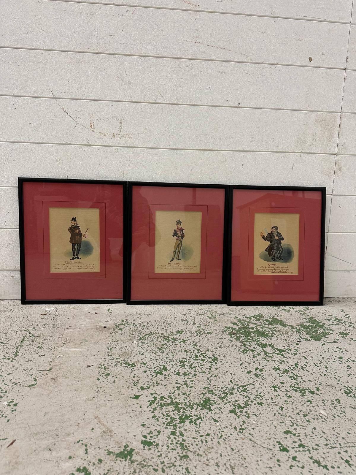 A set of three Dickens character prints by G.A Sydenham (early 20th Century) Quilp Sam Weller and Mr - Image 7 of 7