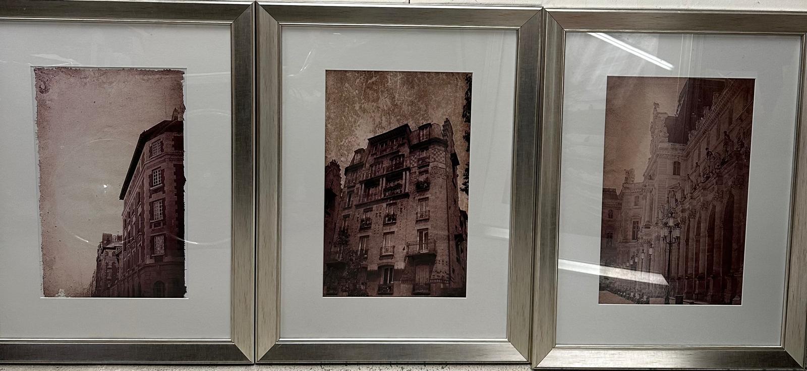 Three frame photographic architectural studies 61cm x 90cm