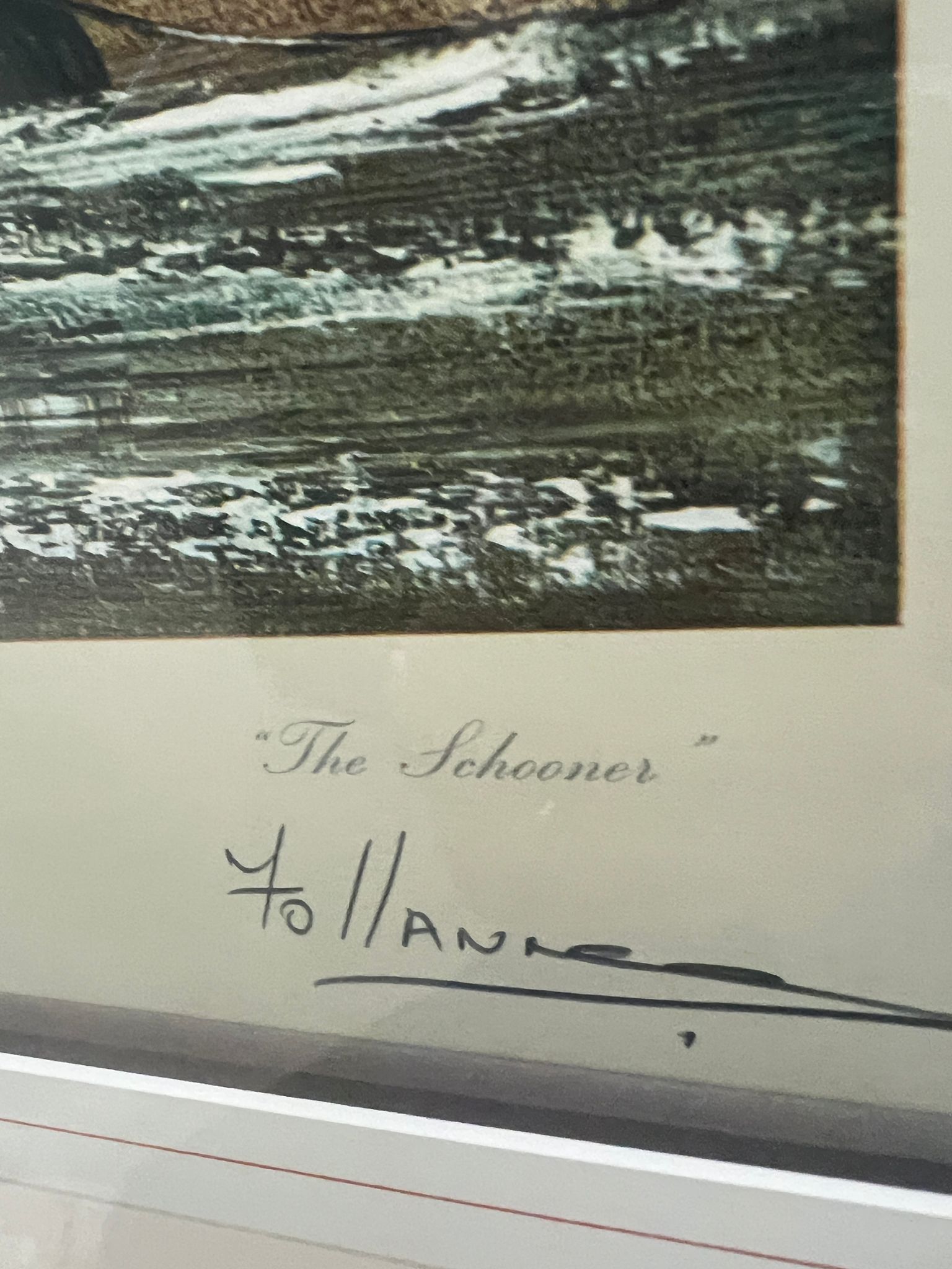 "The Schooner" signed print 112cm x 76cm - Image 4 of 5