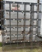 Vintage numbered industrial metal school wire pigeon holes, five pigeon holes by six holes on hair