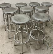 Nine industrial bar stools, attributed to Joan Casas Ortinez for indecasa Spain