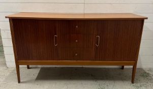 Peter Hayward for Vanson Mid 19th Century teak sideboard, three central short drawers flanked by