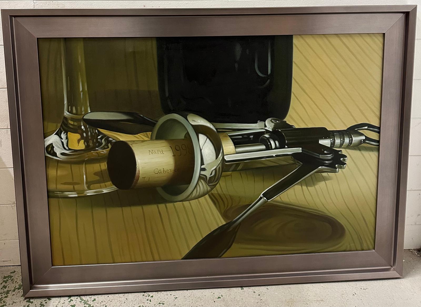 A wine inspired limited edition Thomas Arvid canvas (Framed size 115cm x 84cm)