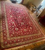 A large red ground rug