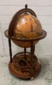 Globe drinks trolly, classic globe rotating cabinet opening to bar. H93cm