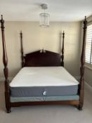 A mahogany four poster double bed by Simon Horn with Simba mattress (H215cm W184cm D205cm)