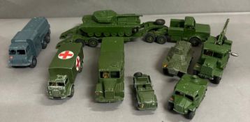 A selection of military Dinky toys