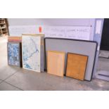 Lot - Wall Prints, Cork Boards and Dry Erase Board