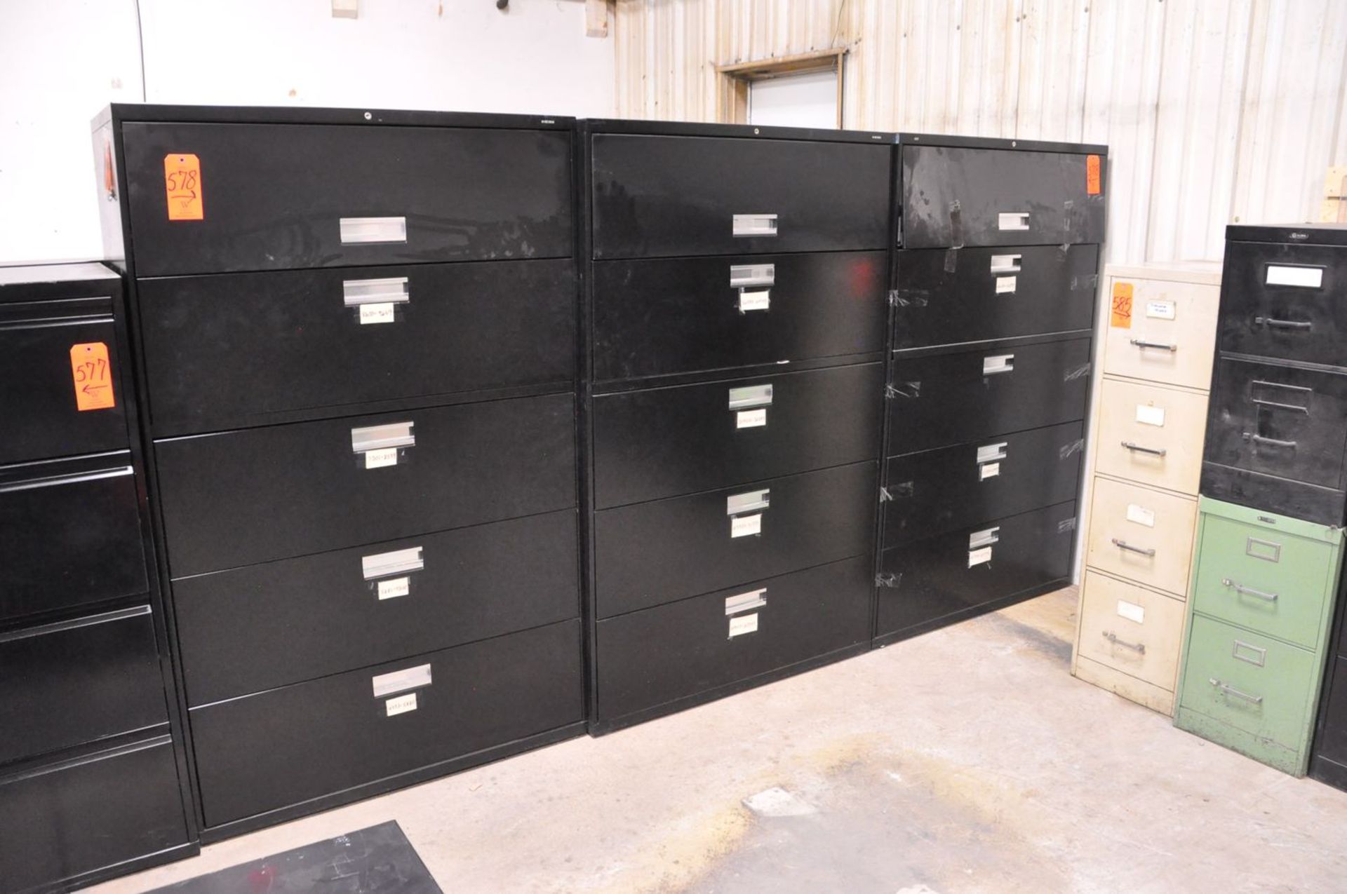 Lot - (6) 5-Drawer Steel Lateral File Cabinets - Image 2 of 2