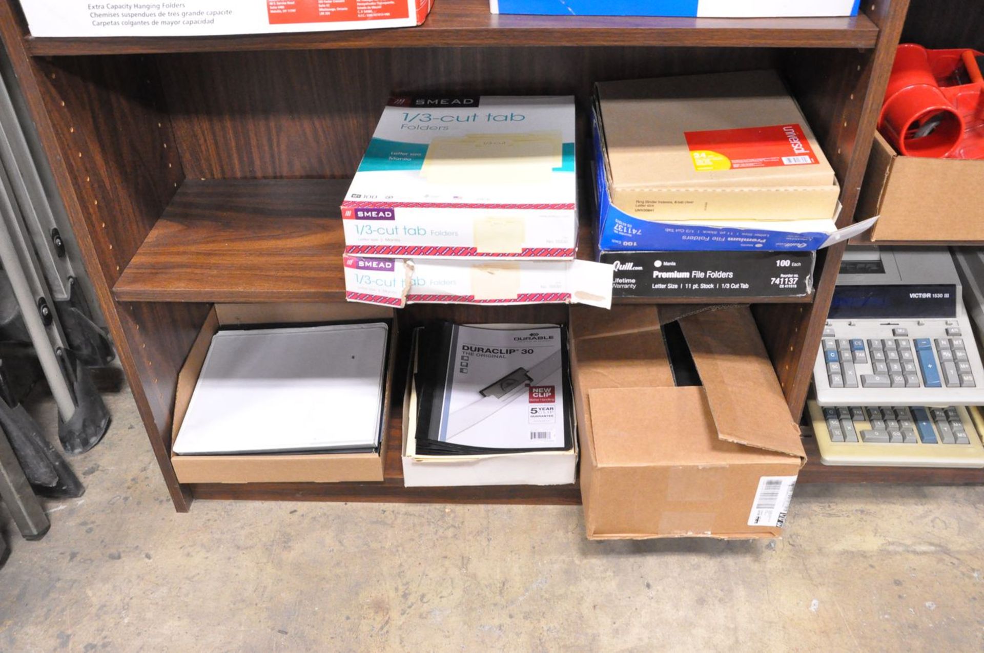 Lot - Office Supplies, on (3) Bookcases - Image 9 of 9
