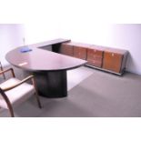 Lot - L-Shaped Desk System, (4) Matching Cabinets and (3) Chairs