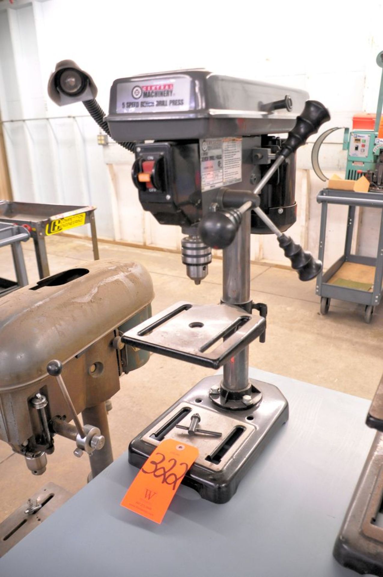 Central Machinery 5 Spd. Bench Drill Press, S/N: 366851641 (2017); with 6 in. x 6 in. Work Table