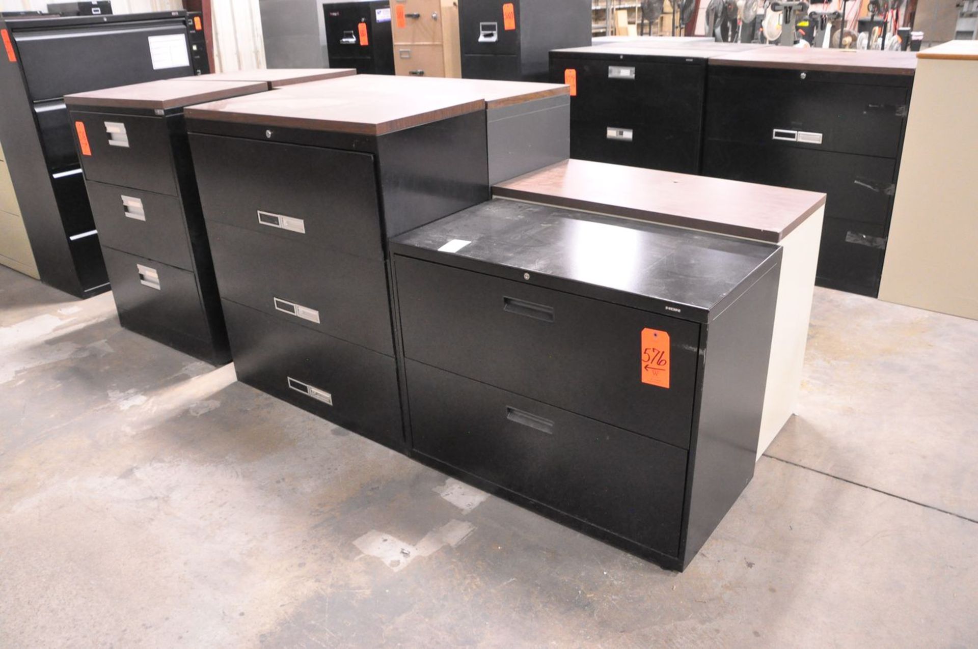 Lot - (4) 3-Drawer and (2) 2-Drawer Steel Lateral File Cabinets, in (1) Group - Image 2 of 3