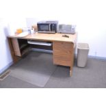Lot - (2) Desks, (1) 2-Drawer Wood Lateral File Cabinet, (1) 2-Drawer Wood Legal File Cabinet and (